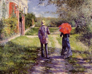 Caillebotte Lienzo - Camino ascendente Gustave Caillebotte